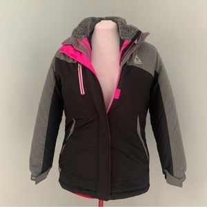 GERRY WEBER Ski Coat, Girls Large (14-16), Black / Pink / Grey